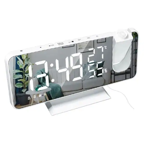 Houten wekker led in zwart of wit, foto 11