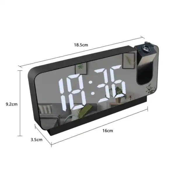 Houten wekker led in zwart of wit, foto 14