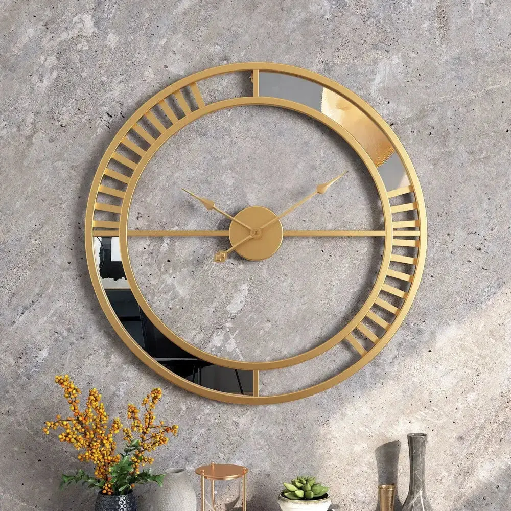 Industriële wandklokken, in zwart en goud, foto 4