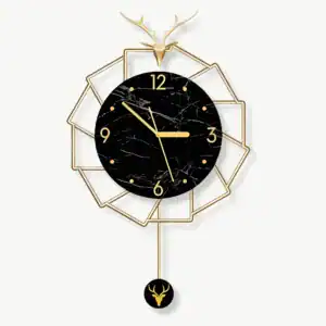 Luxe wandklok goud, met marmer