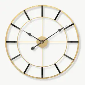 Moderne design wandklok, goud of goud met zwart