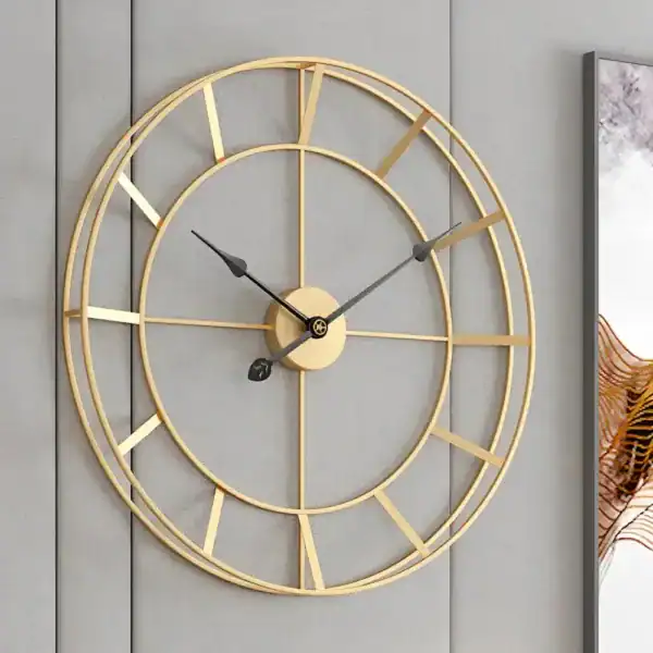 Moderne design wandklok, goud of goud met zwart, foto 3