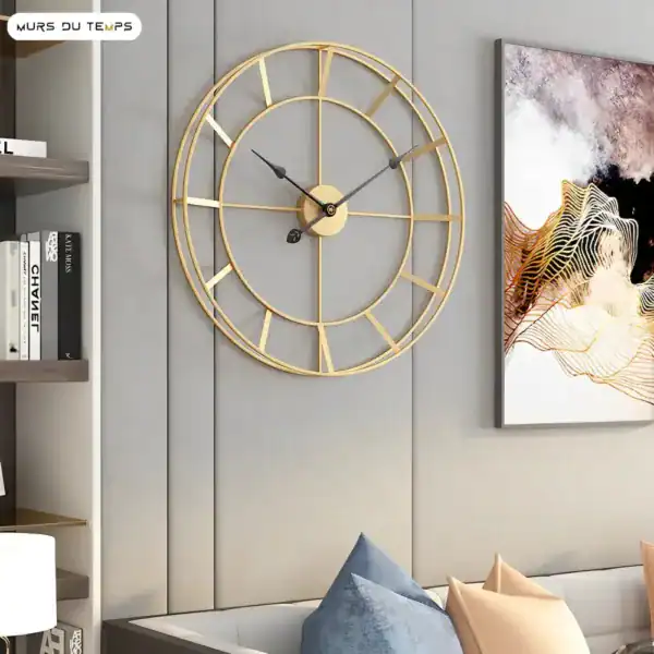 Moderne design wandklok, goud of goud met zwart, foto 4