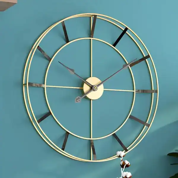 Moderne design wandklok, goud of goud met zwart, foto 5