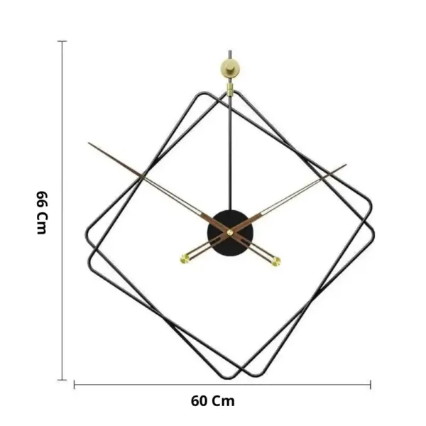 Design wandklok in ruitvorm, 60 cm
