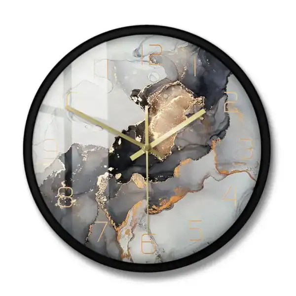 Moderne wandklok met marmerprint, met of zonder lijst, foto 8
