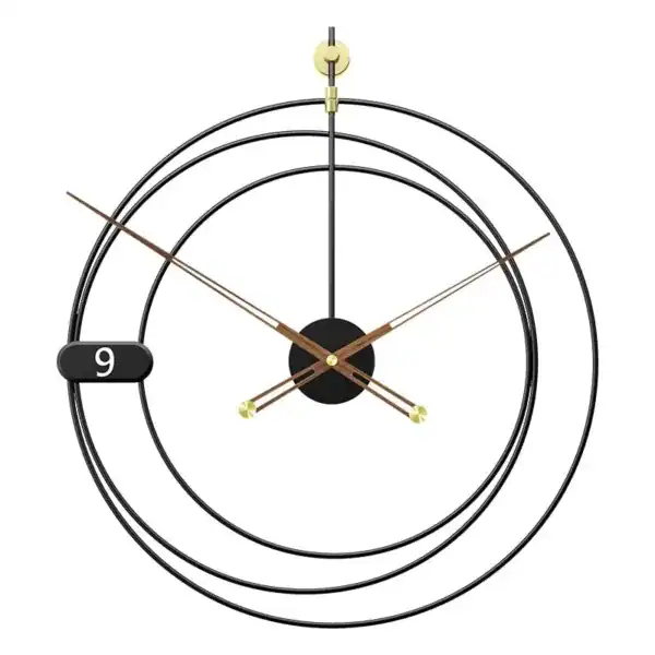 Moderne wandklok rond, drie ringen, in twee maten, foto 6