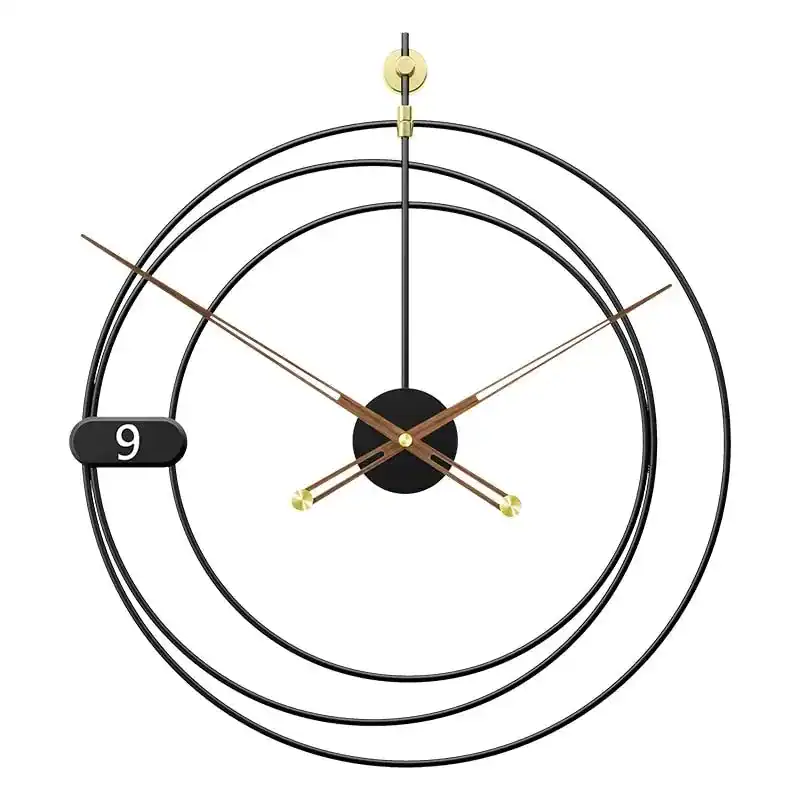 Moderne wandklok rond, drie ringen, in twee maten, foto 6