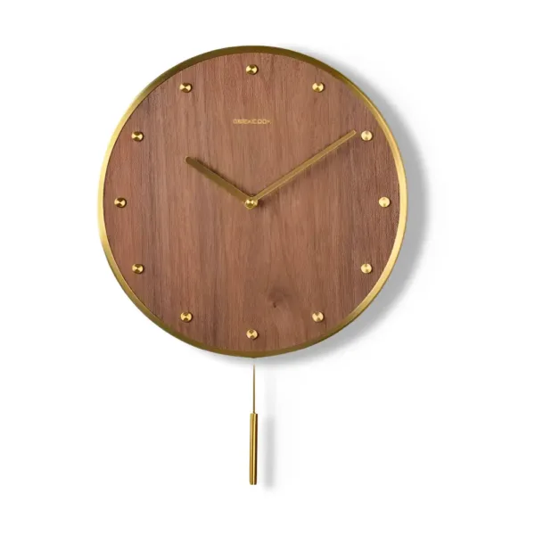 Moderne wandklok met slinger, eigentijds design