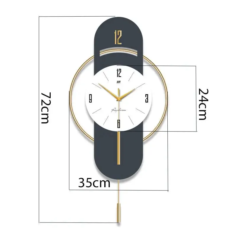 Design wandklok met slinger, verschillende maten