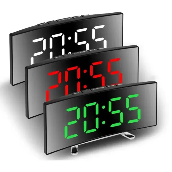 Digitale wandklok led, in wit, groen of rood