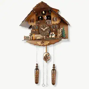Wandklok koekoek, met Romeinse of Arabische wijzerplaat