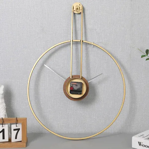 Pendule wandklok, metalen klok in zwart, goud of zilver, foto 7