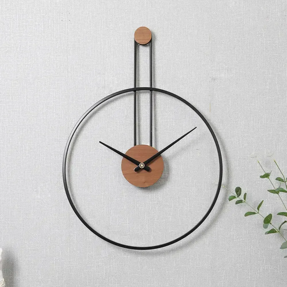 Pendule wandklok, metalen klok in zwart, goud of zilver, foto 2