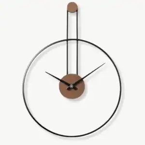 Pendule wandklok, metalen klok in zwart, goud of zilver