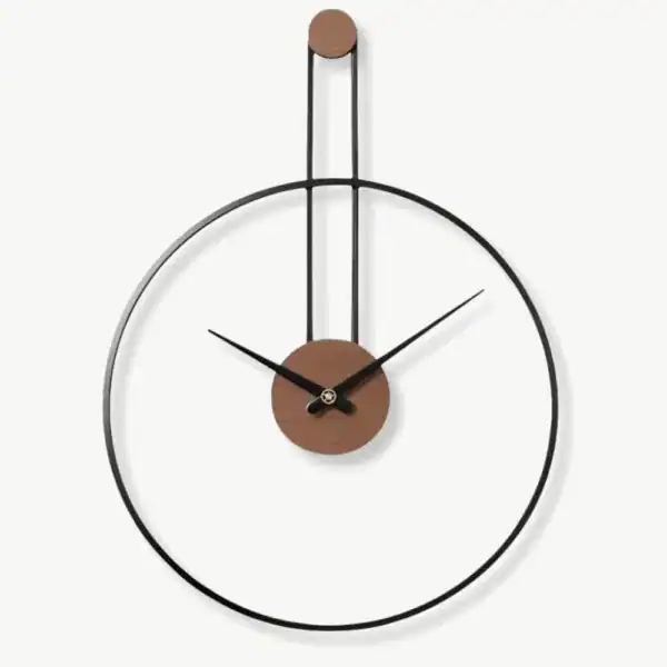 Pendule wandklok, metalen klok in zwart, goud of zilver