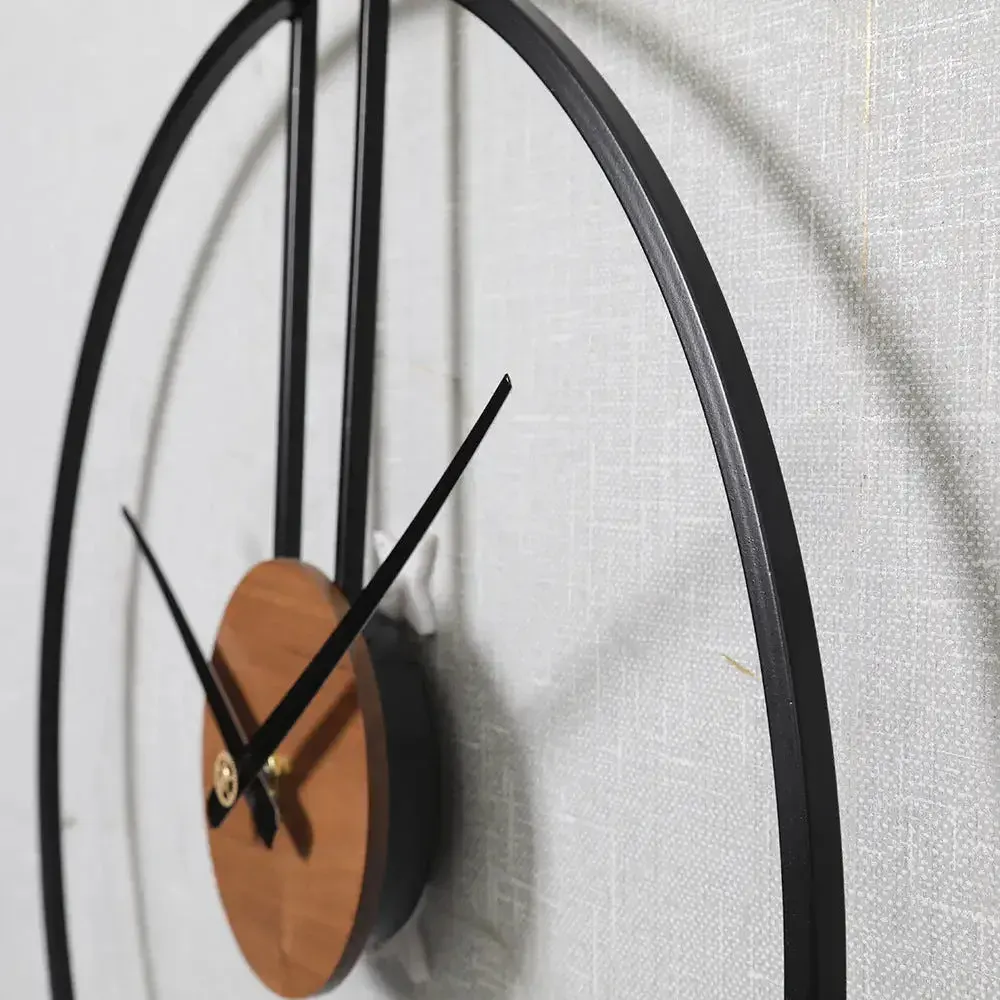 Pendule wandklok, metalen klok in zwart, goud of zilver, foto 5