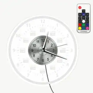 Wandklok met led verlichting, retro-uitstraling