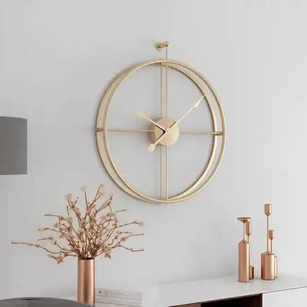 Wandklok met open ring, zwart, goud of zilver, foto 7