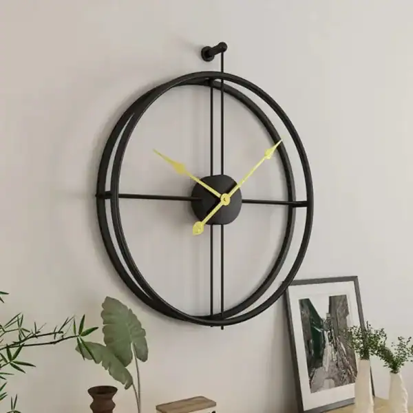 Wandklok met open ring, zwart, goud of zilver, foto 2