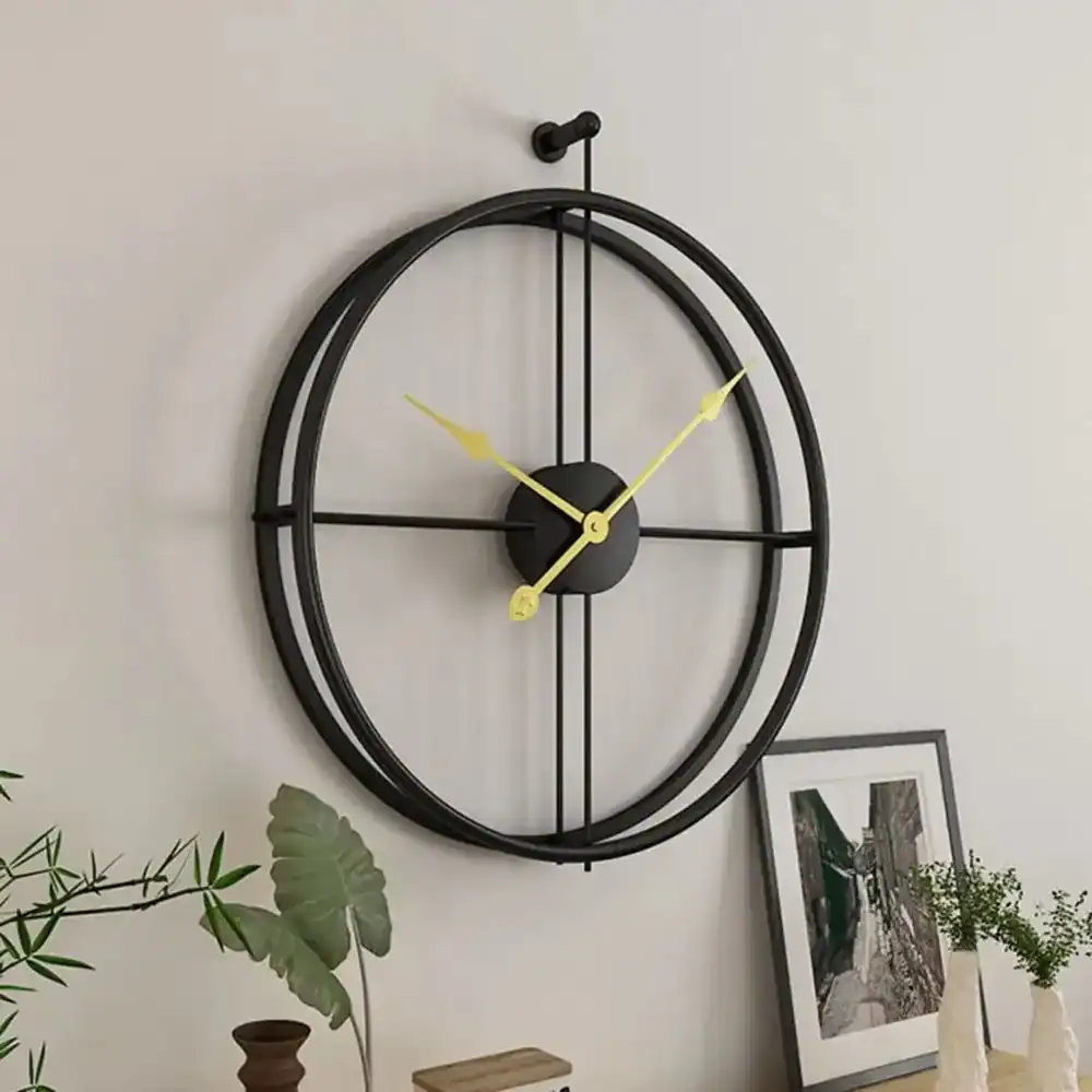 Wandklok met open ring, zwart, goud of zilver, foto 2