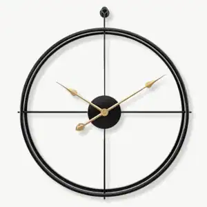 Wandklok met open ring, zwart, goud of zilver