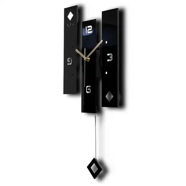 Wandklok met slinger, modern in drie panelen, foto 3