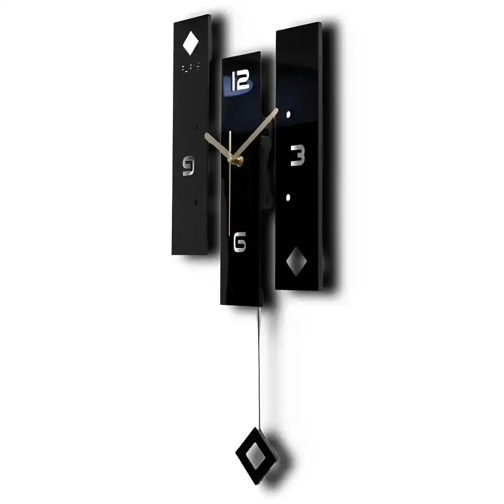 Wandklok met slinger, modern in drie panelen, foto 3