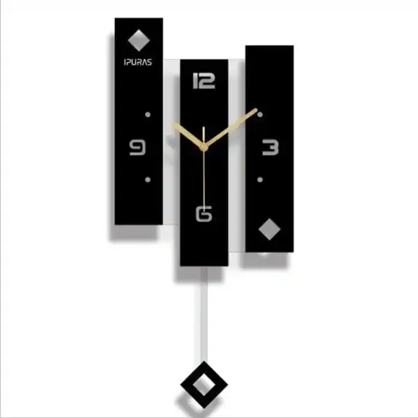 Wandklok met slinger, modern in drie panelen, foto 4