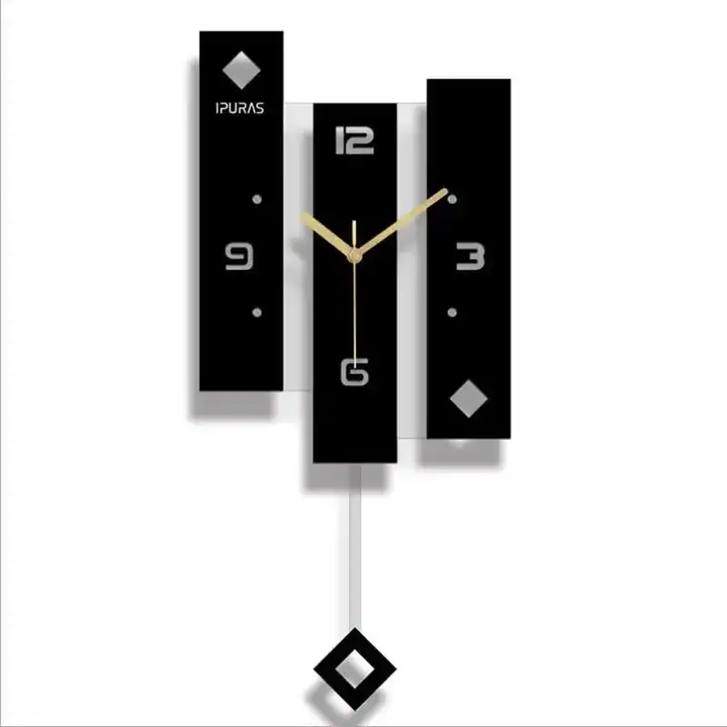 Wandklok met slinger, modern in drie panelen, foto 4