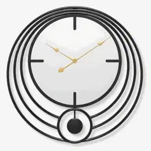 Wandklok spiegels, zwart en goud