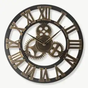 Wandklok steampunk, met tandwielen