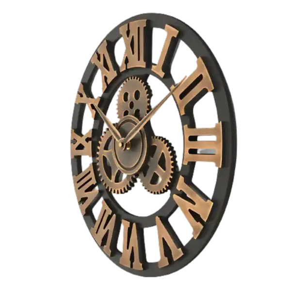 Wandklok steampunk, met tandwielen, foto 3