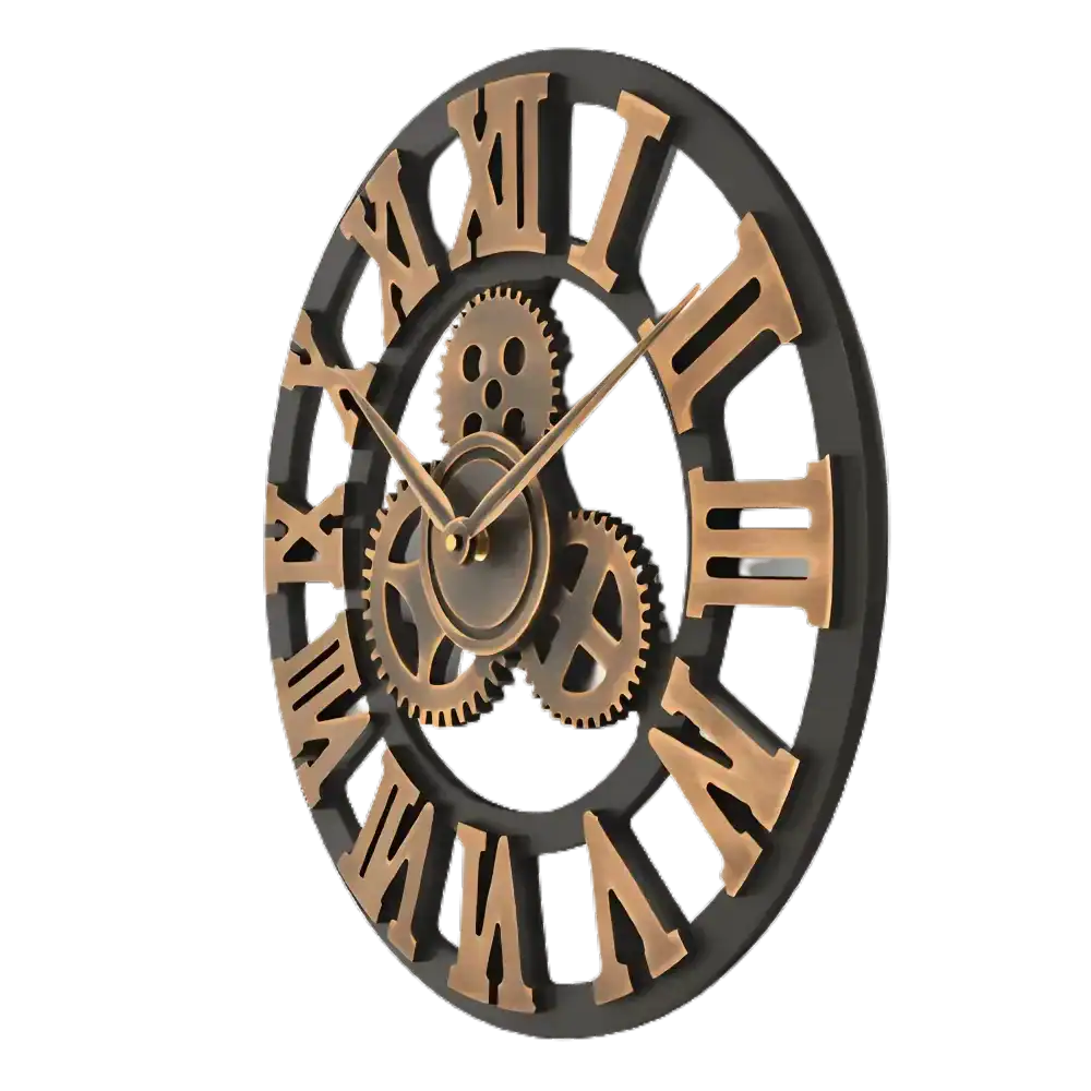 Wandklok steampunk, met tandwielen, foto 3