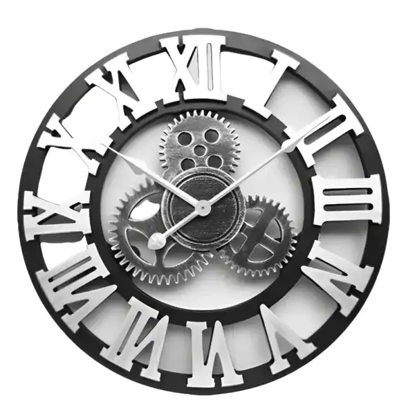 Wandklok steampunk, met tandwielen, foto 5